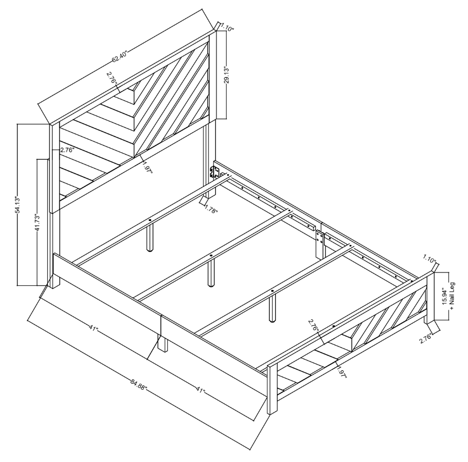 Micah MDF/Wood Panel Bed, Queen Size