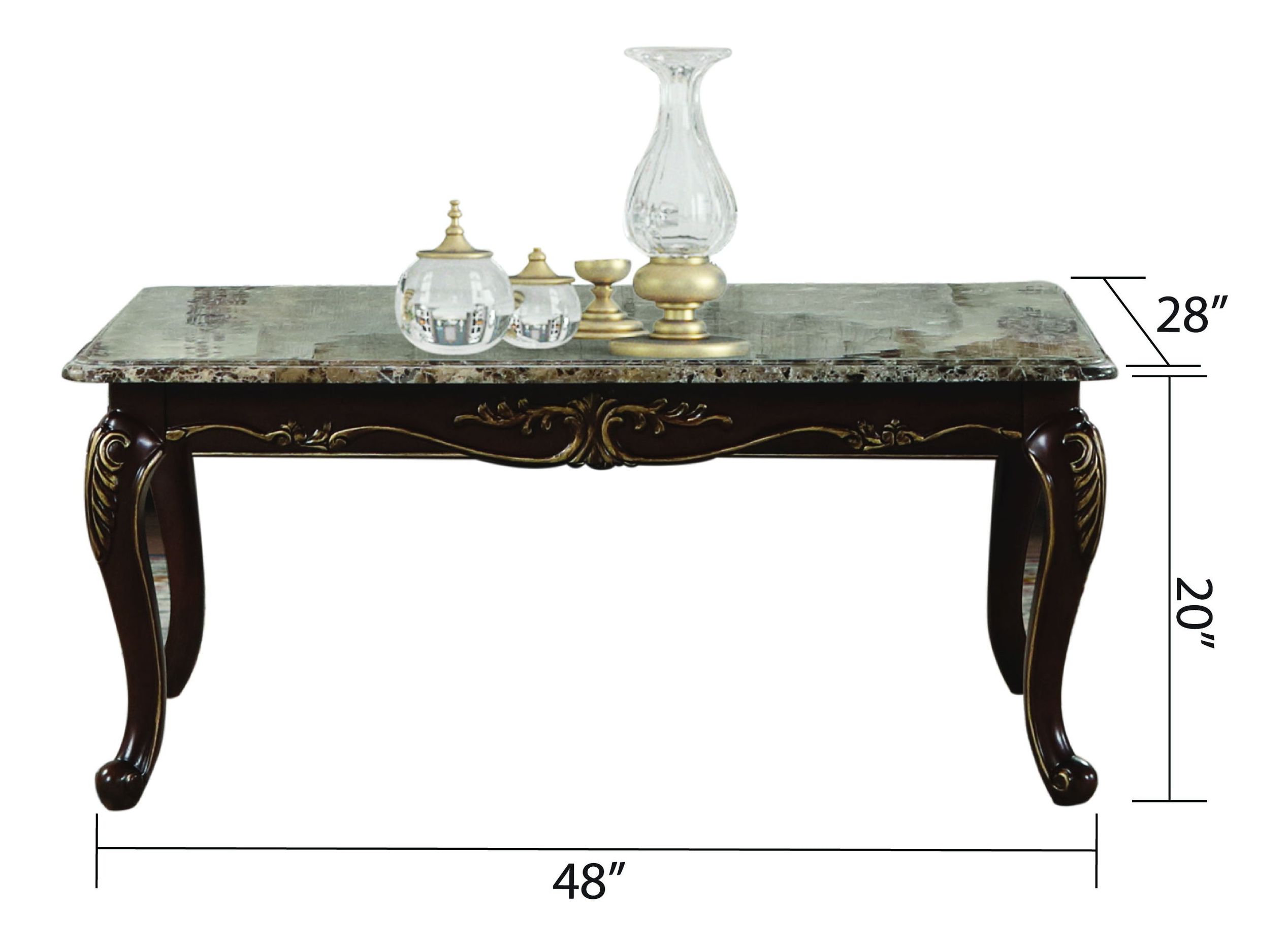 Gloria Marble Top Rectangular Coffee Table