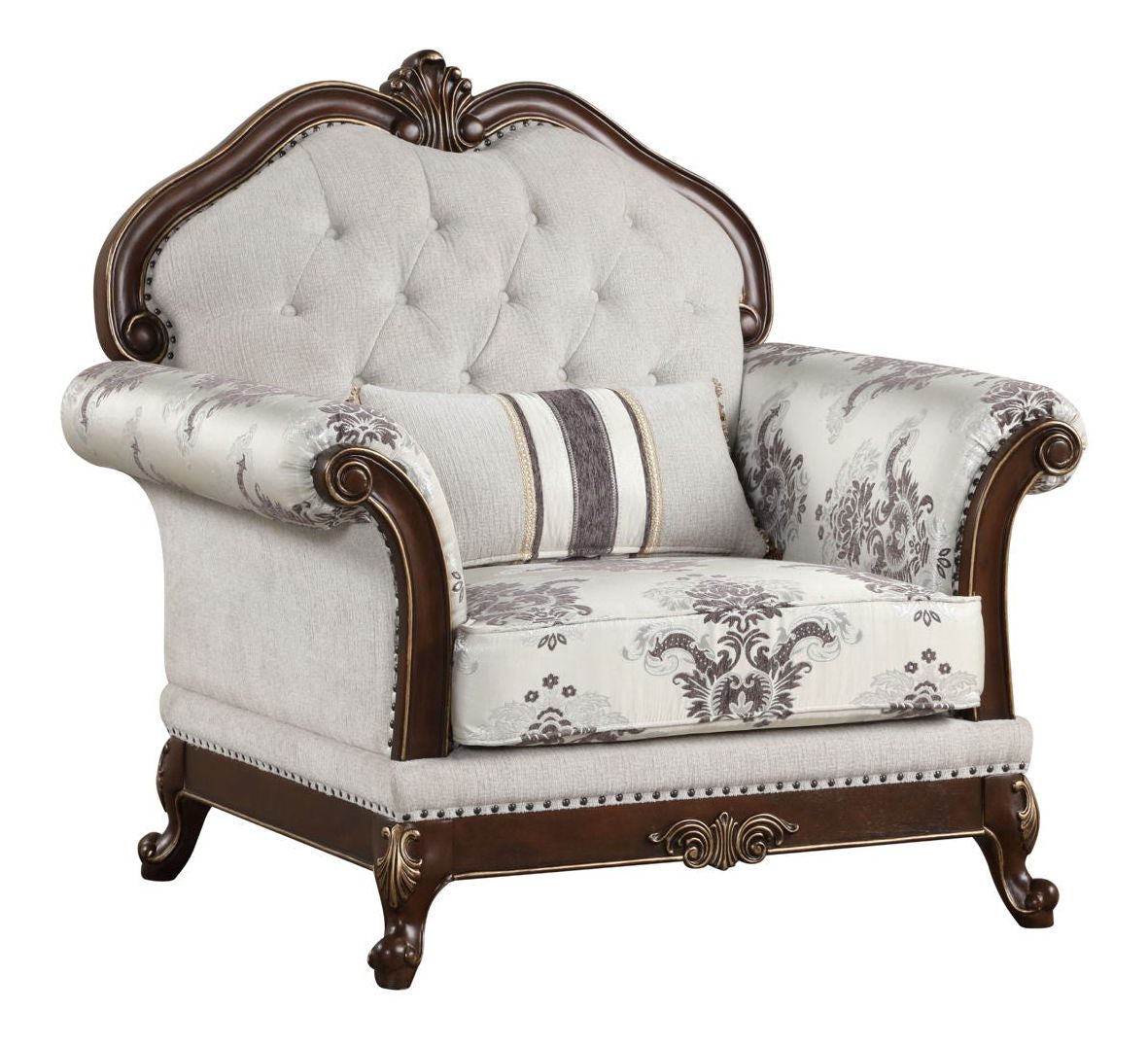 Gloria Button Tufted Fabric Chair