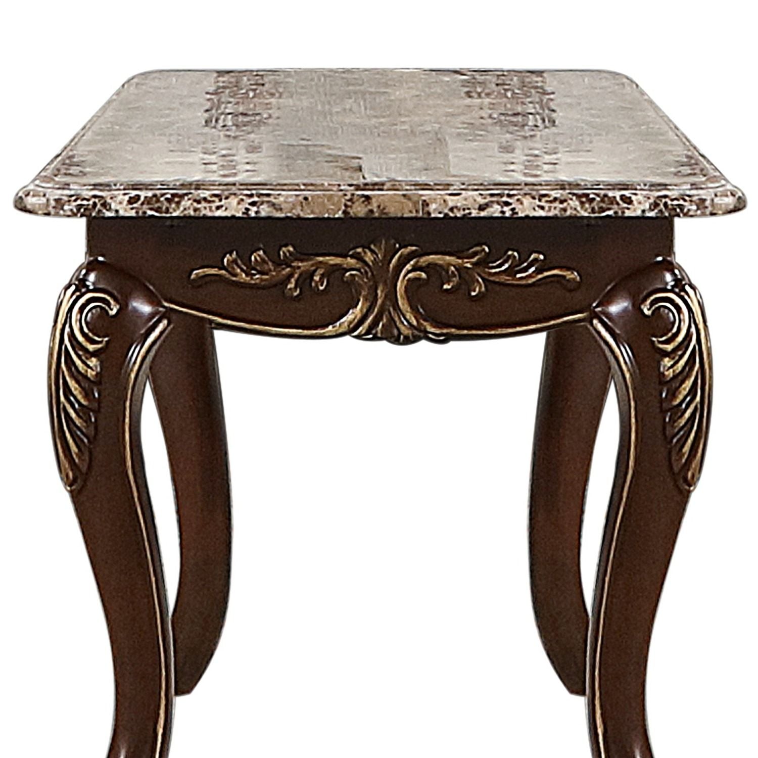 Gloria Marble Top Rectangular End Table