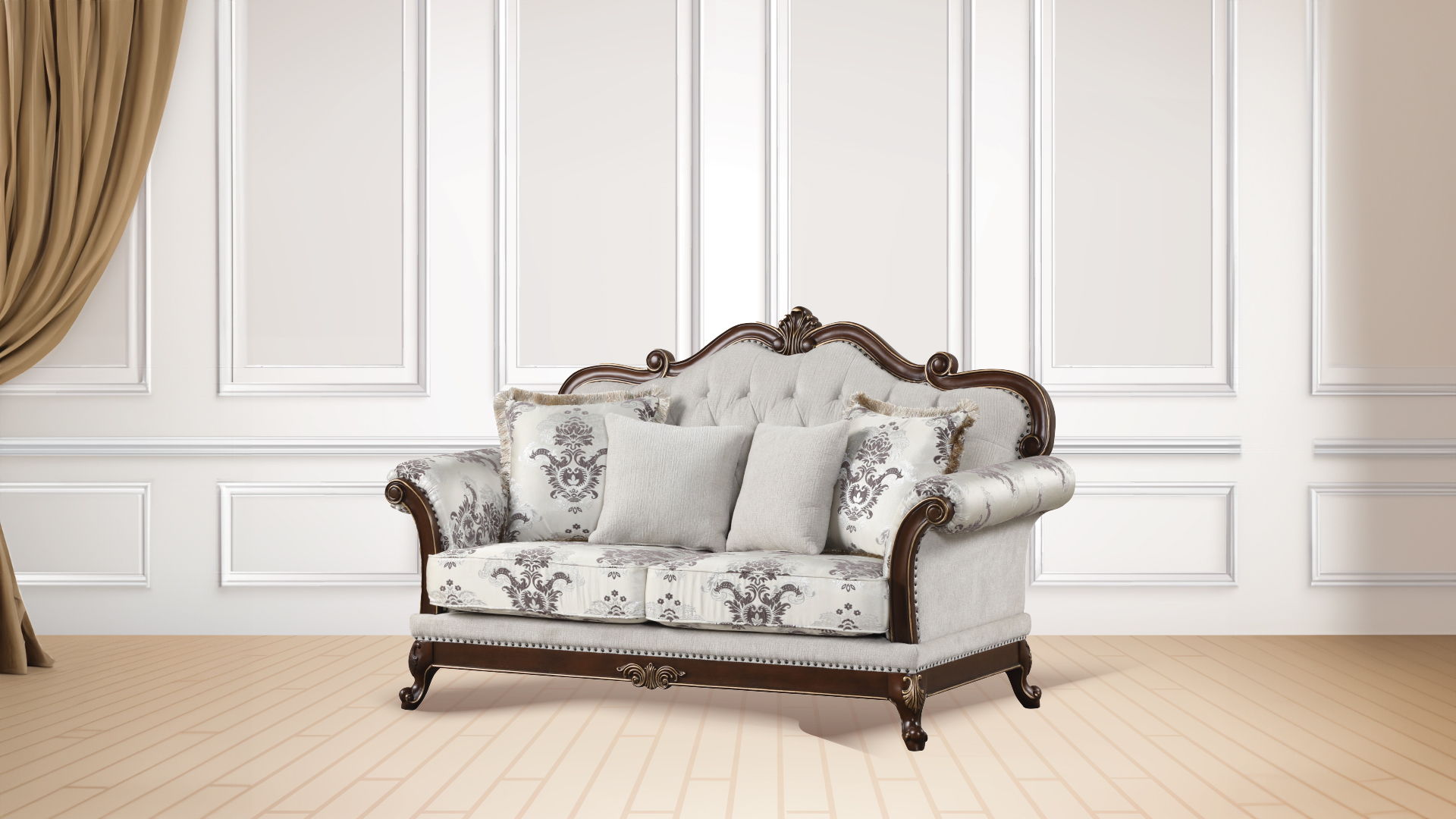 Gloria White Button Tufted Upholstered Lovesea