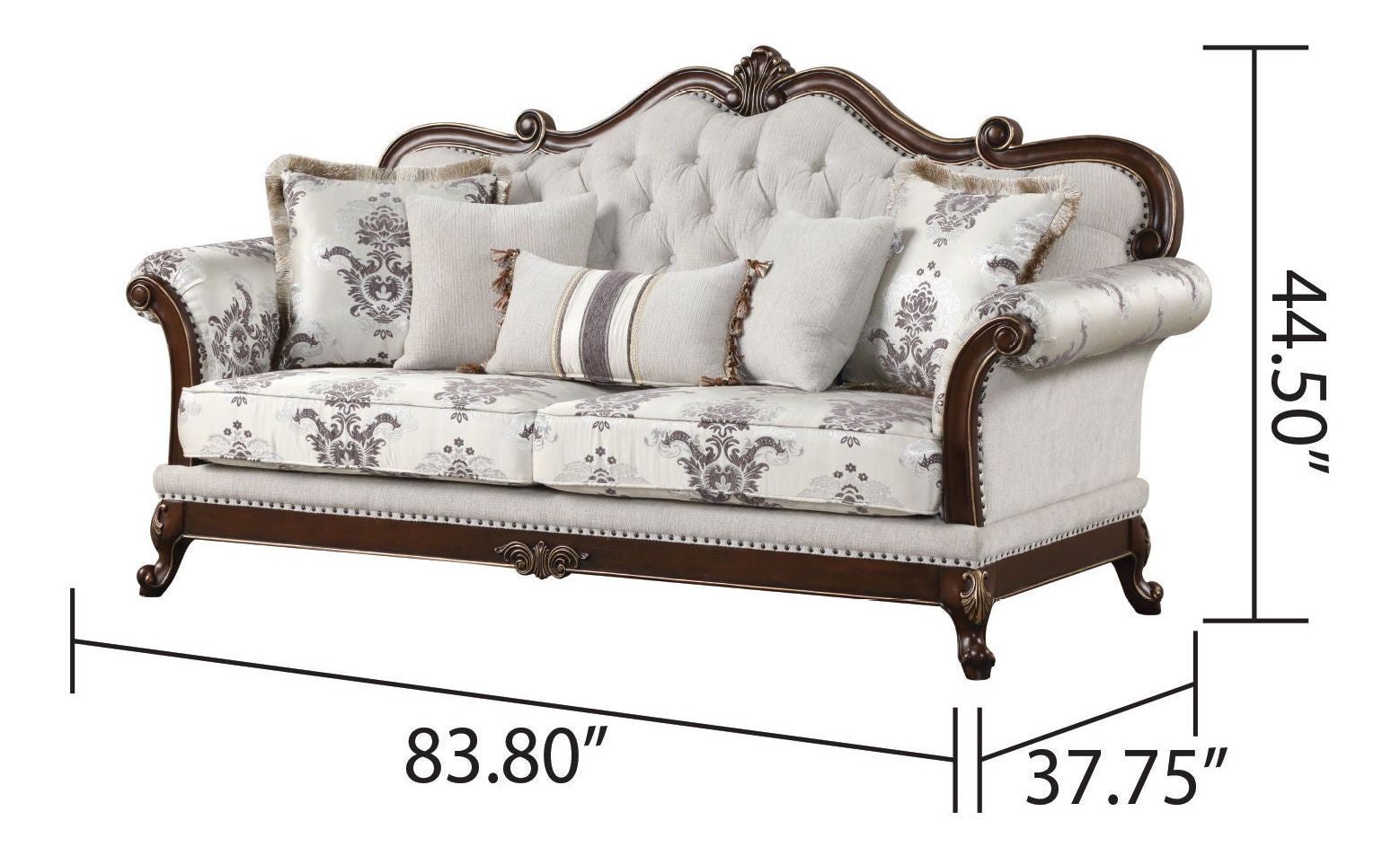 Gloria Button Tufted Fabric Sofa