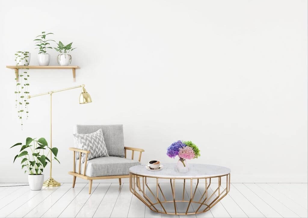 Leaf Marble Top Coffee Table