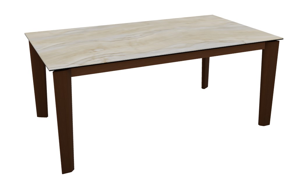Dogma W70.9"-94.5" Rectangular Ceramic/Wood Veneer//Wood Extendable Dining Table