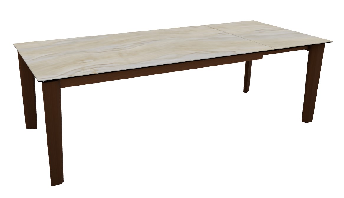 Dogma W70.9"-94.5" Rectangular Ceramic/Wood Veneer//Wood Extendable Dining Table