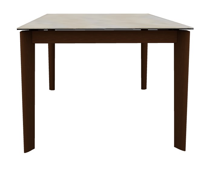 Dogma W70.9"-94.5" Rectangular Ceramic/Wood Veneer//Wood Extendable Dining Table