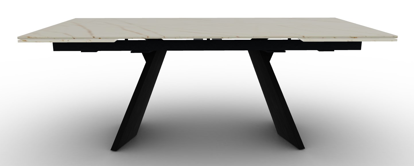 Icaro W78.8"-118.1" Rectangular Ceramic/Wood Veneer Extendable Dining Table