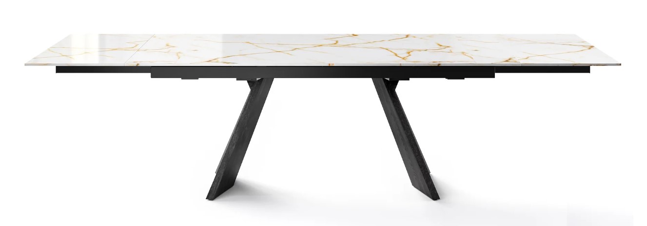 Icaro W78.8"-118.1" Rectangular Ceramic/Wood Veneer Extendable Dining Table