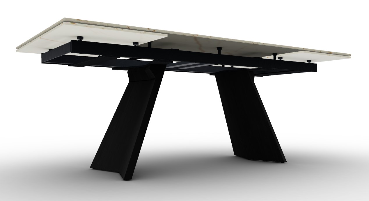 Icaro W78.8"-118.1" Rectangular Ceramic/Wood Veneer Extendable Dining Table