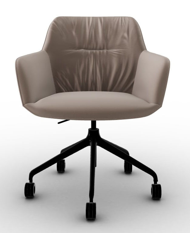 Cocoon Fabric/Metal Customizable Swivel Armchair w/Casters & Adjustable Height