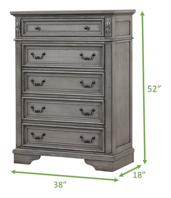 Grace 5-Drawer Wood Veneer Chest