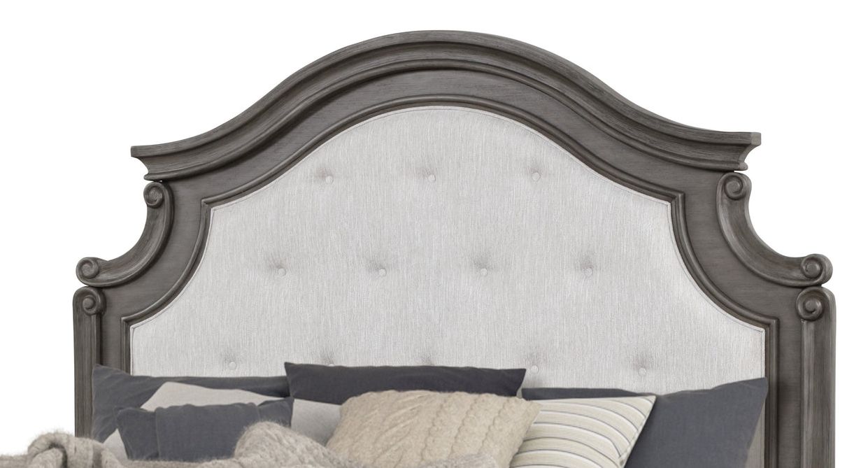 Grace Queen Size Bed with Fabric Upholstered Headboard