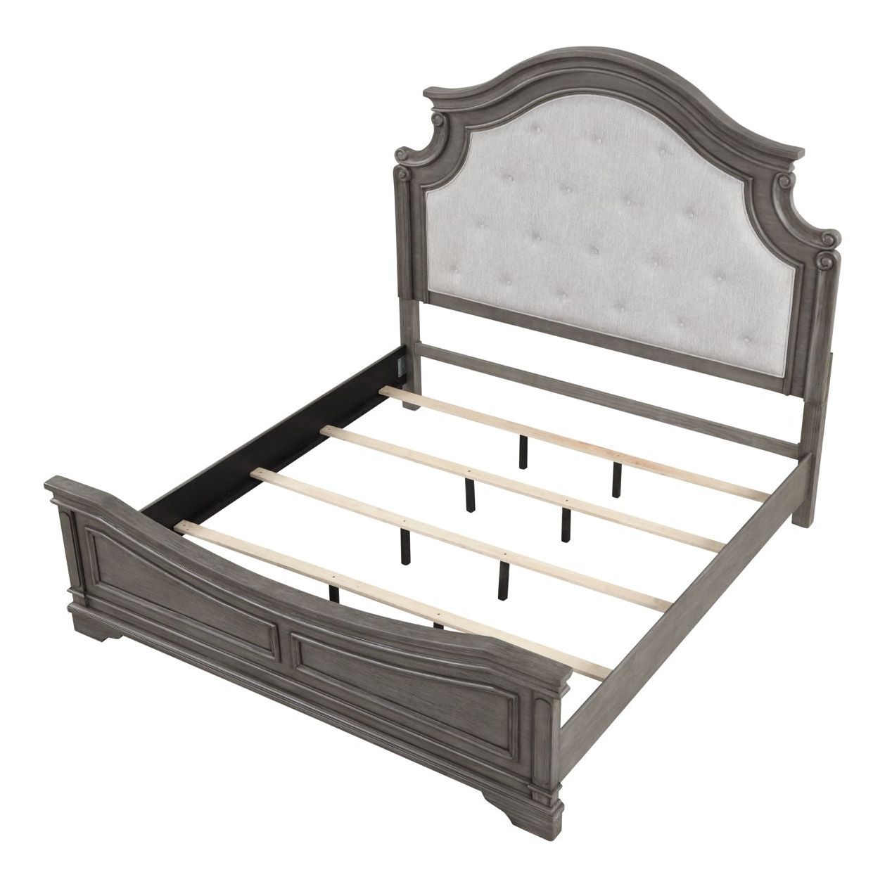 Grace Queen Size Bed with Fabric Upholstered Headboard
