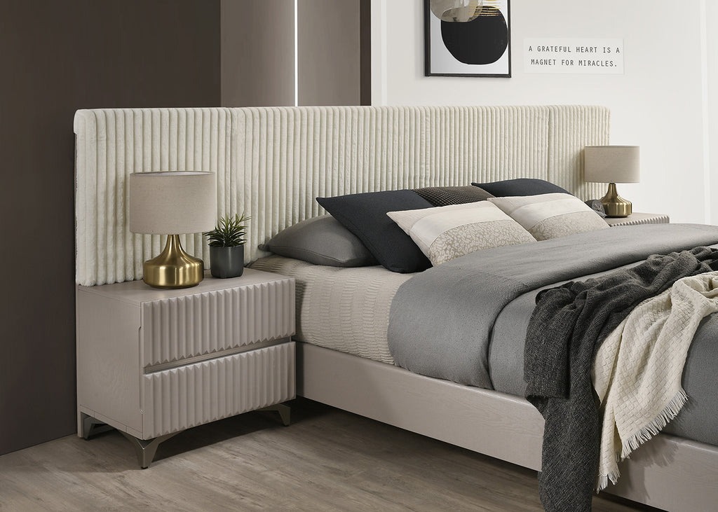 Grace Fabric/Wood King Size Bed