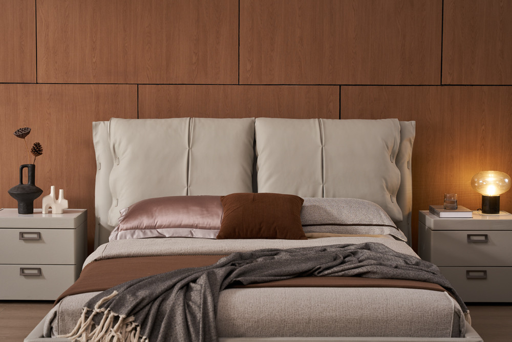 Grace Leather/Faux Leather Platform Bed