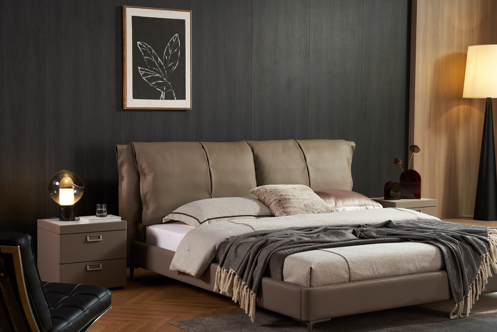 Grace Leather/Faux Leather Platform Bed