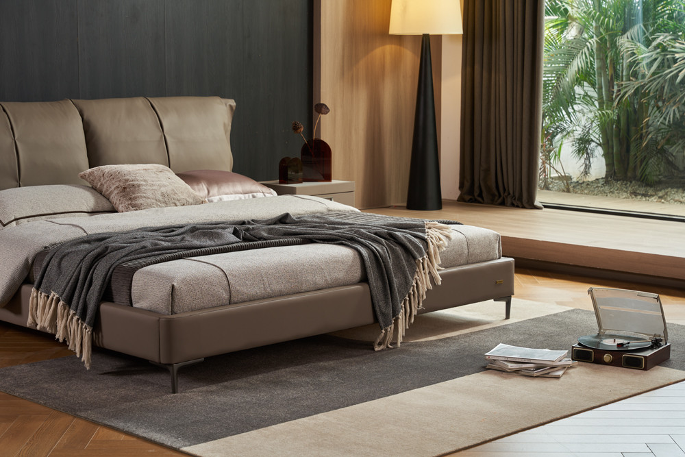 Grace Leather/Faux Leather Platform Bed