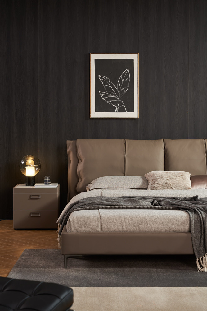 Grace Leather/Faux Leather Platform Bed