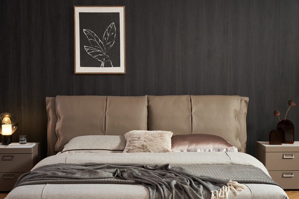 Grace Leather/Faux Leather Platform Bed