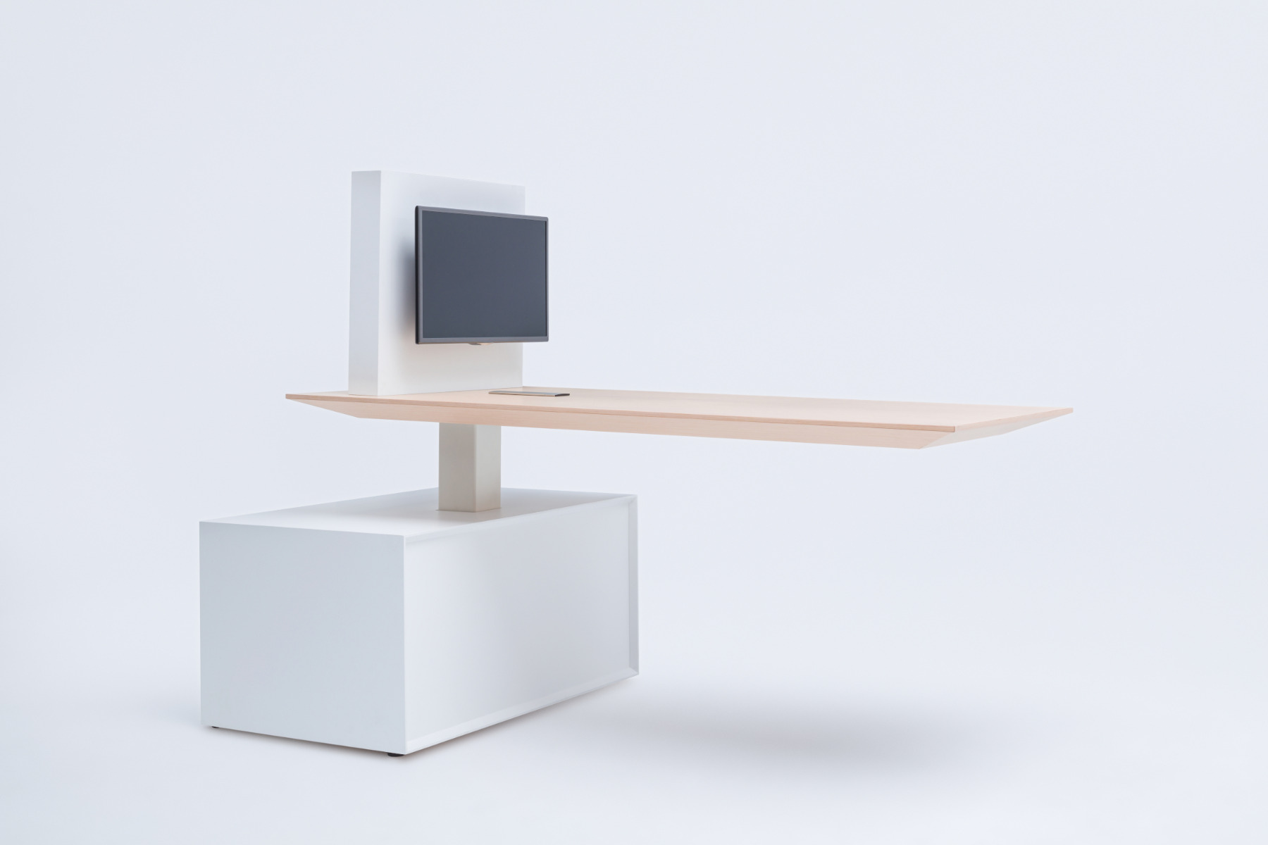 Gravity Rectangular Electric Height Adjustable Multimedia Station