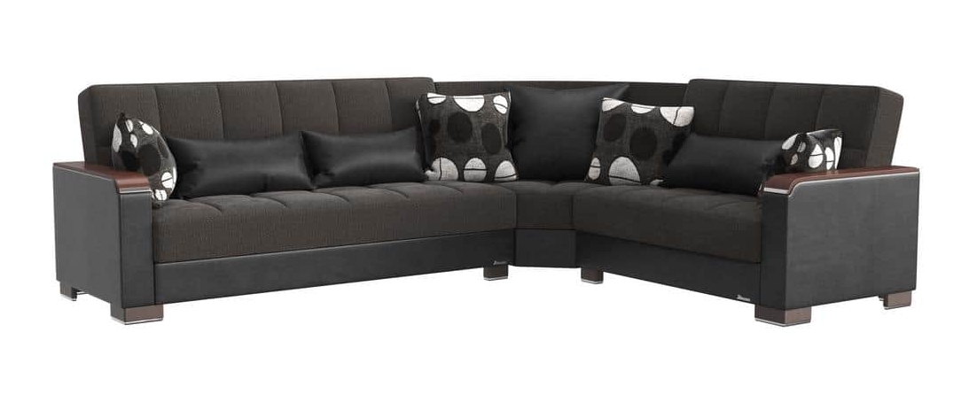 Armada X Fabric/PU Convertible L-Shaped Sectional
