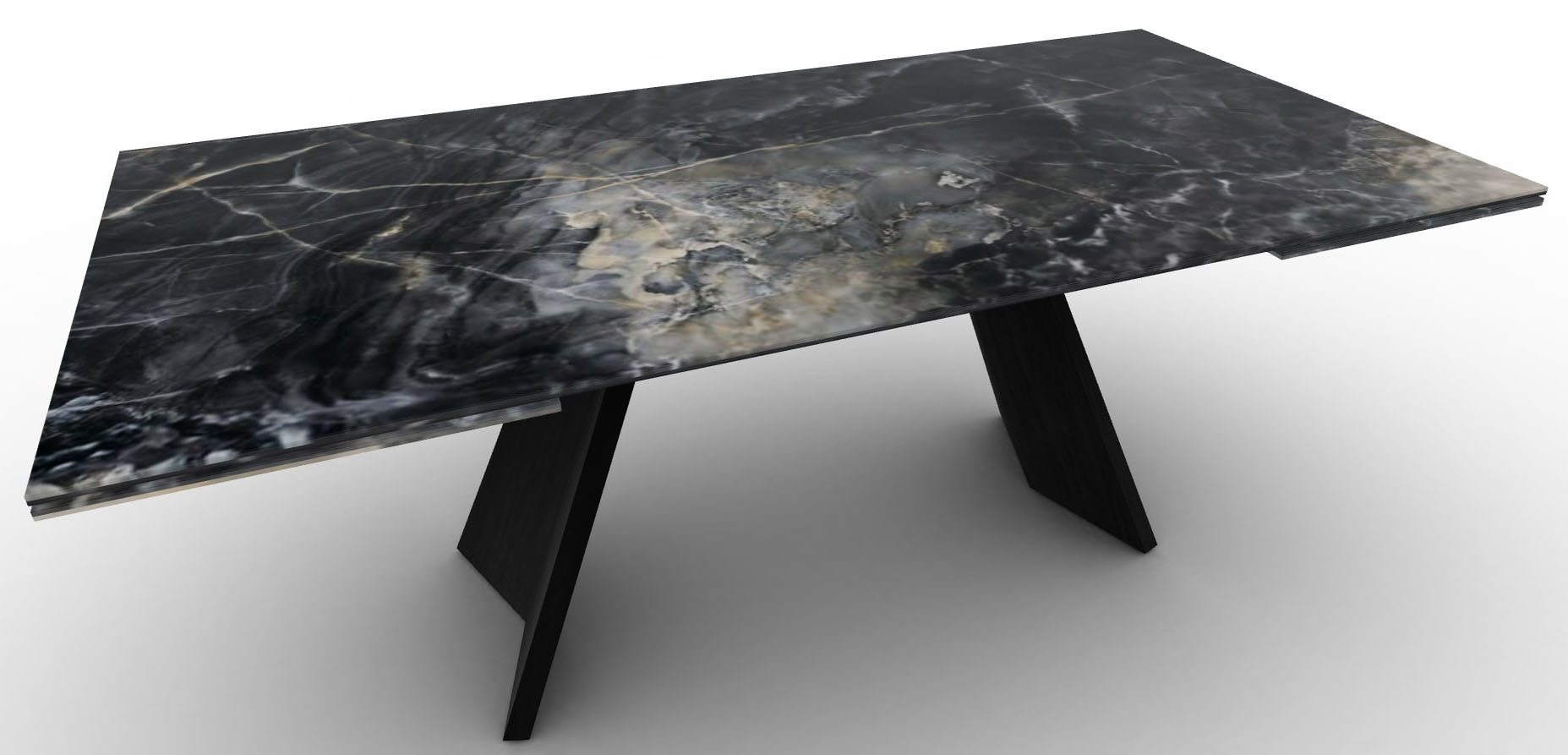 Icaro W78.7"-98.4"-118.1" Ceramic/Wood Customizable Extendable Rectangular Dining Table
