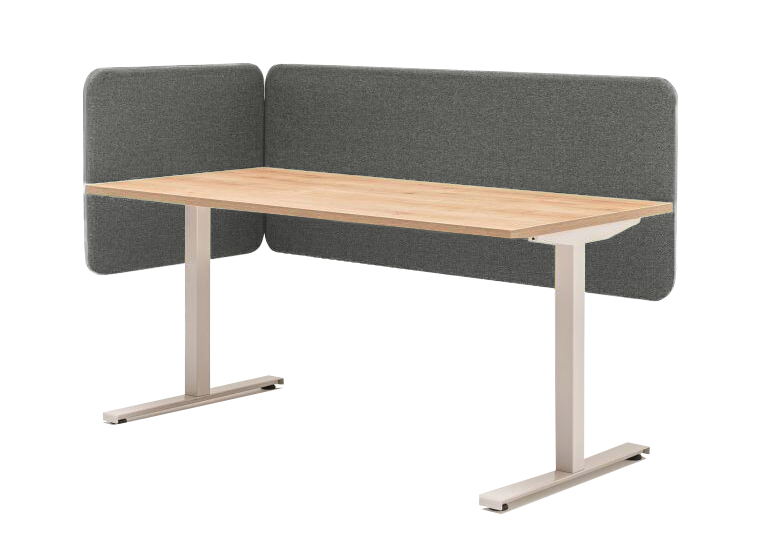 Twin Acoustic Fabric Side Screen for Bench Desk