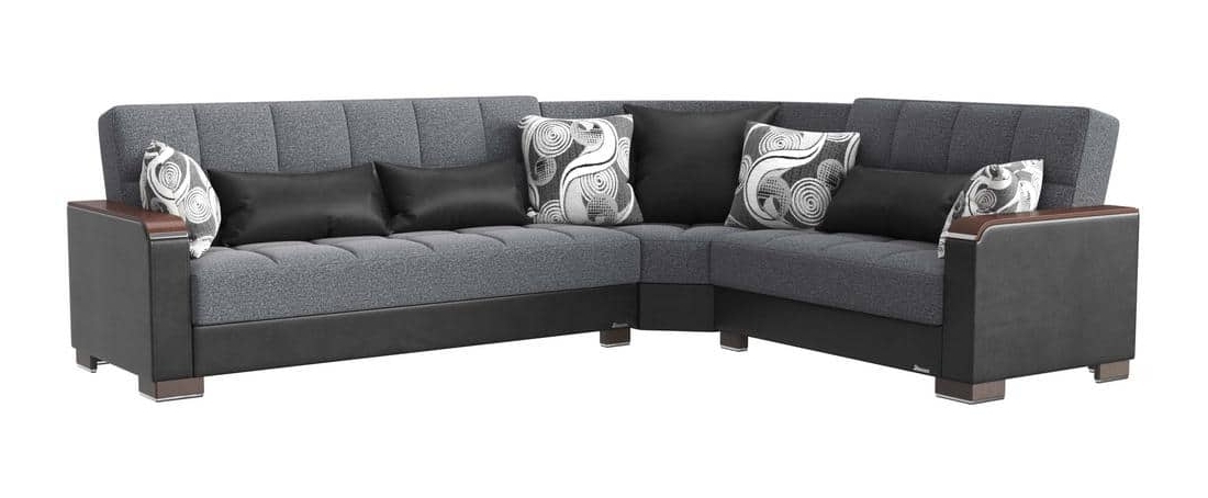 Armada X Fabric/PU Convertible L-Shaped Sectional