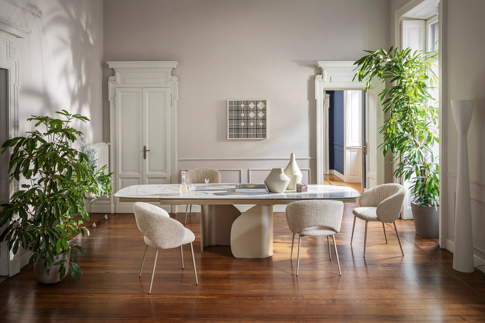 Twins Metal/Ceramic Rectangular Extendable Dining Table w/Rounded Corners