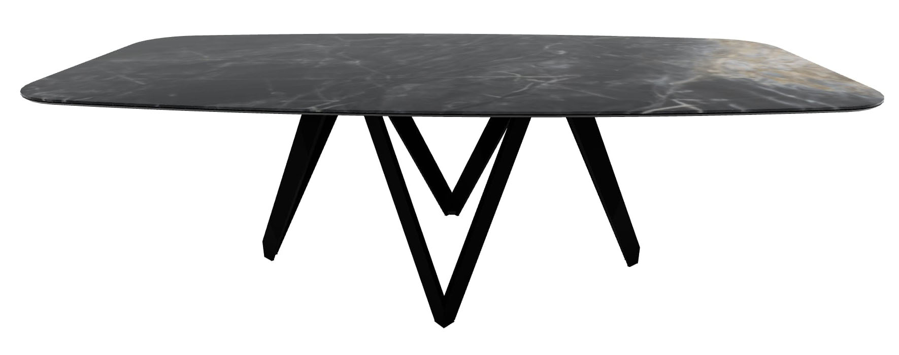 Cartesio W98.4-inch Ceramic/Metal/Wood Customizable Elliptical Dining Table