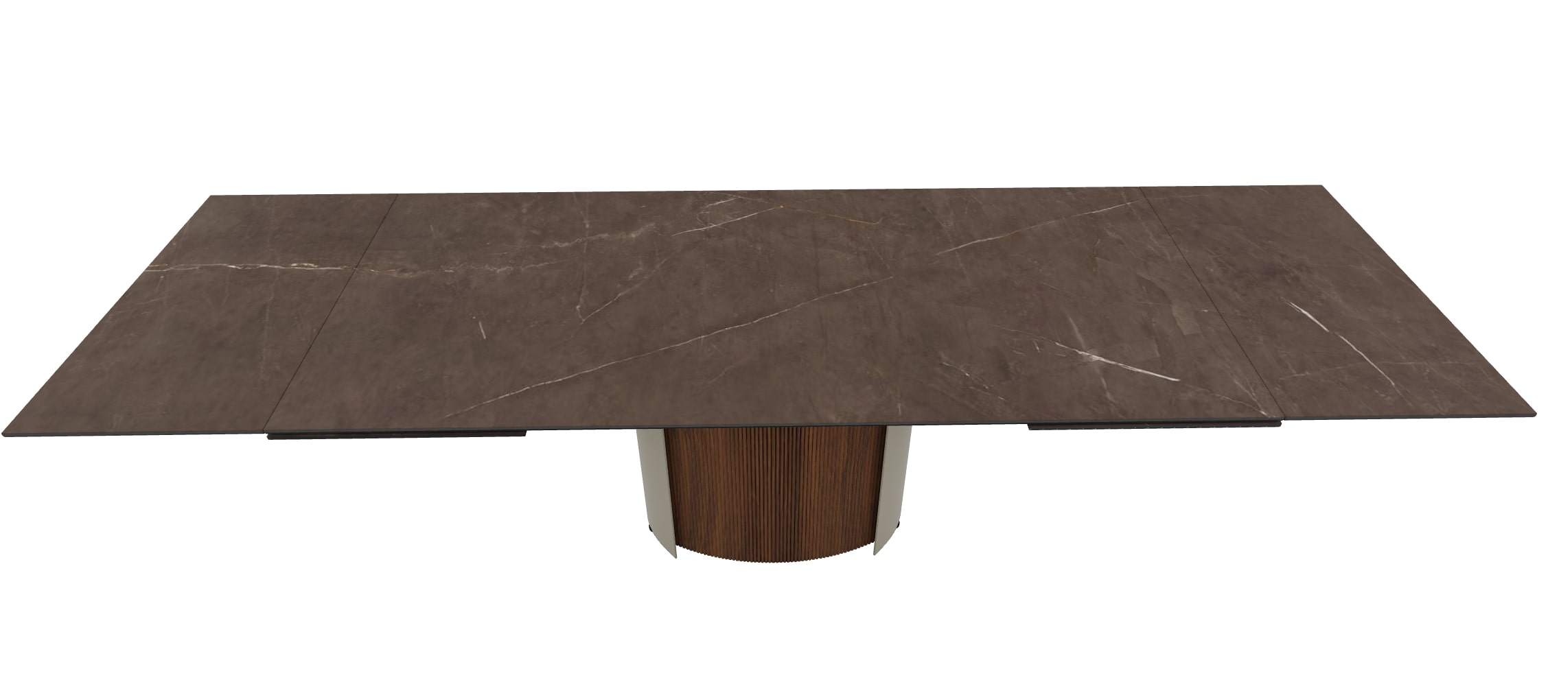 Yoroi Metal/Ceramic/Veneer Rectangular Extendable Dining Table