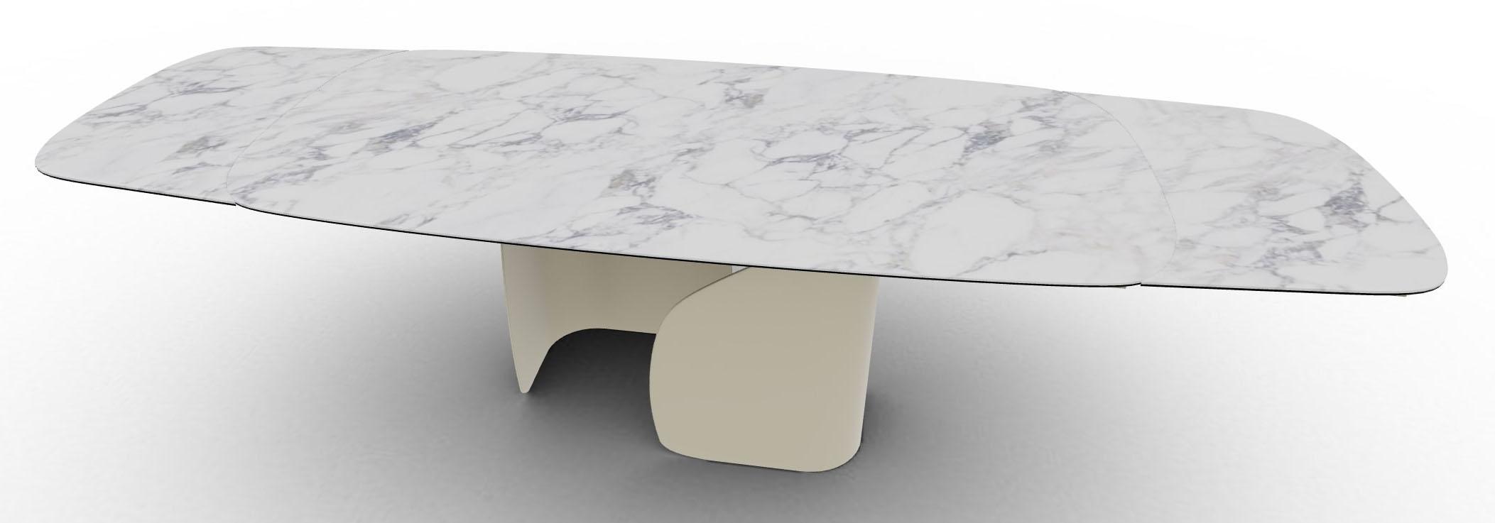 Twins Metal/Ceramic Rectangular Extendable Dining Table w/Rounded Corners