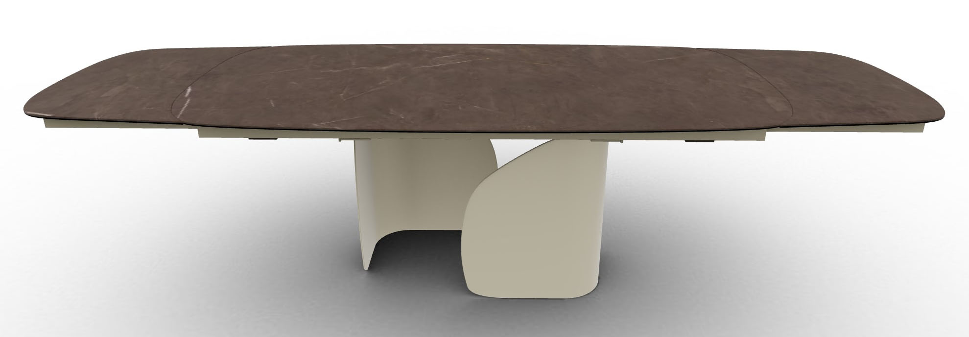 Twins Metal/Ceramic Rectangular Extendable Dining Table w/Rounded Corners