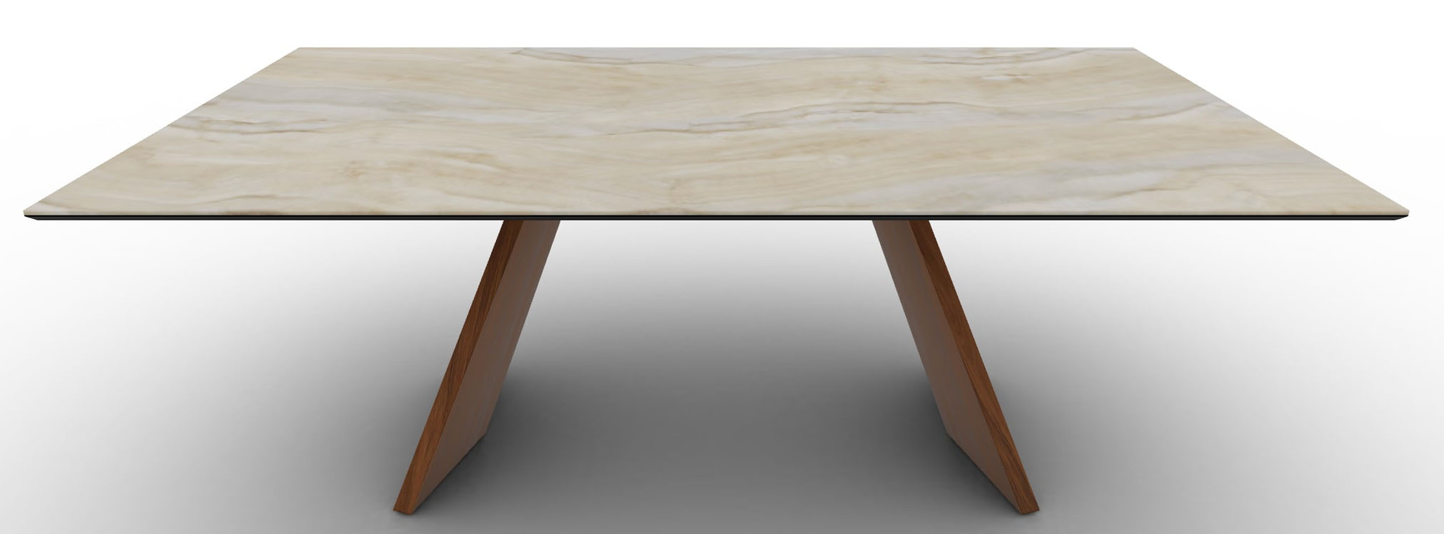 Icaro W78.7-inch Ceramic/Wood Customizable Rectangular Dining Table