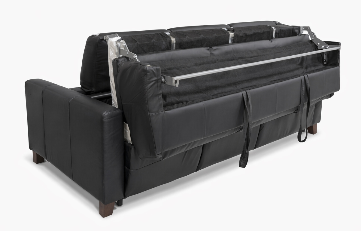 Guily Leather Queen-Sized Leather Sofabed with One-Handed Operation
