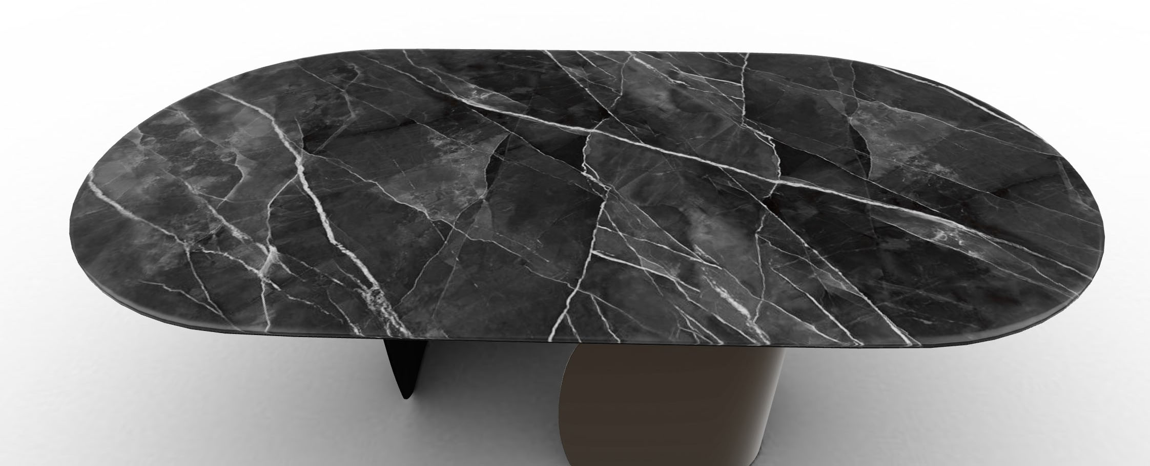 Twins Metal/Ceramic Oval Dining Table