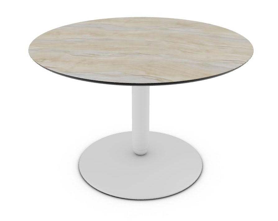 Balance W47.2-inch Ceramic/Metal Customizable Round Dining Table