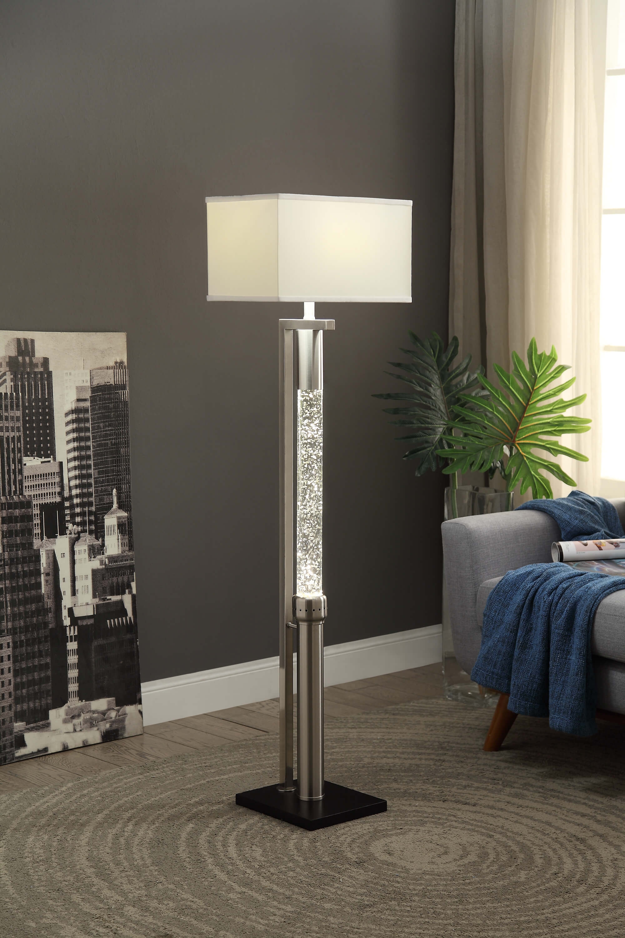 Noura Metal/Fabric Floor Lamp