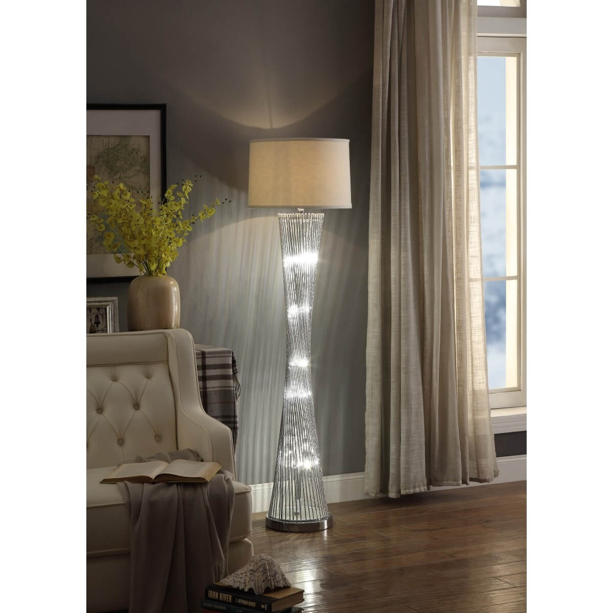 Crocus Metal/Fabric Floor Lamp by Homelegance