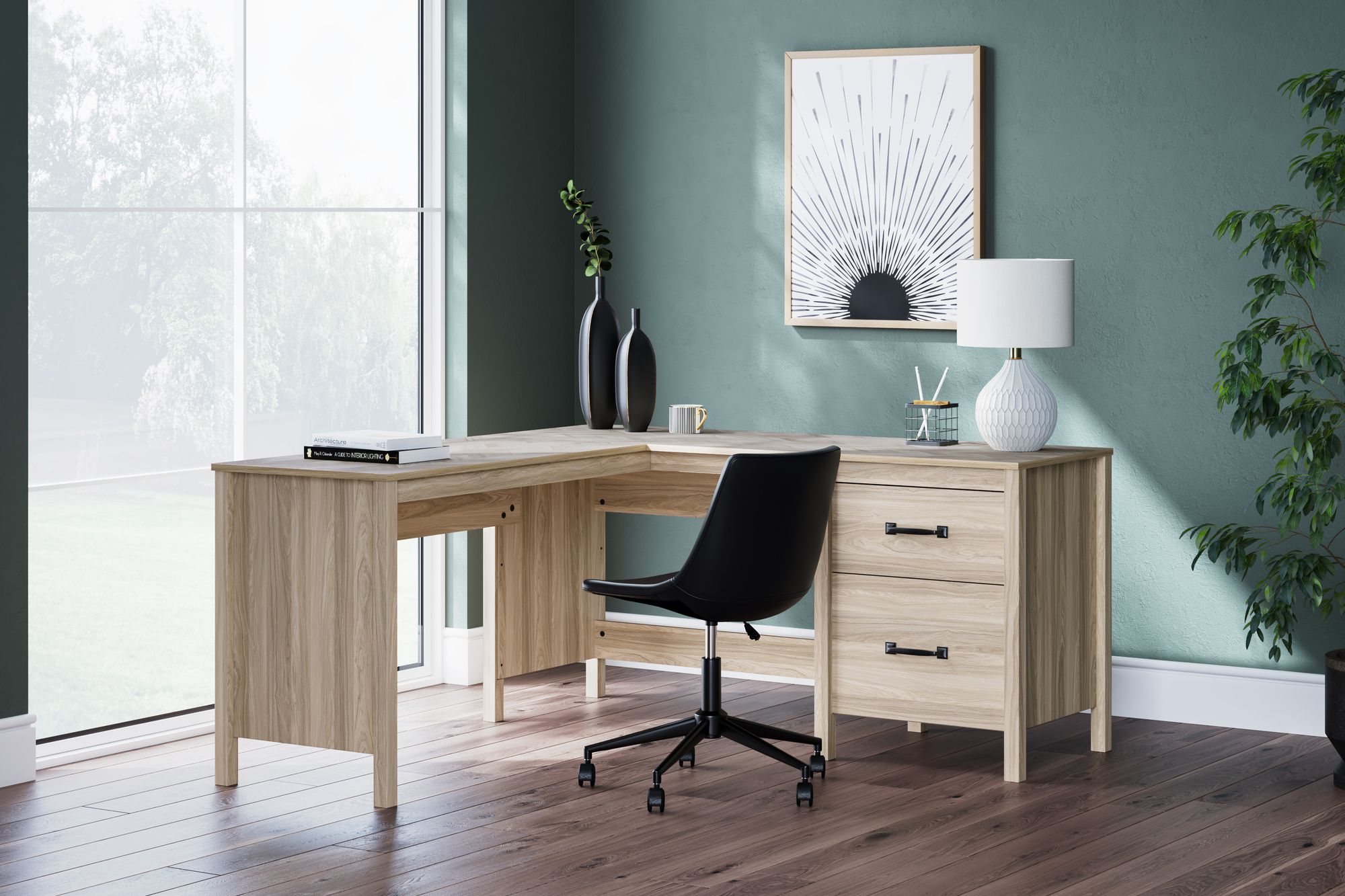 Battelle MDF/Plywood 60" Home Office Desk with Return