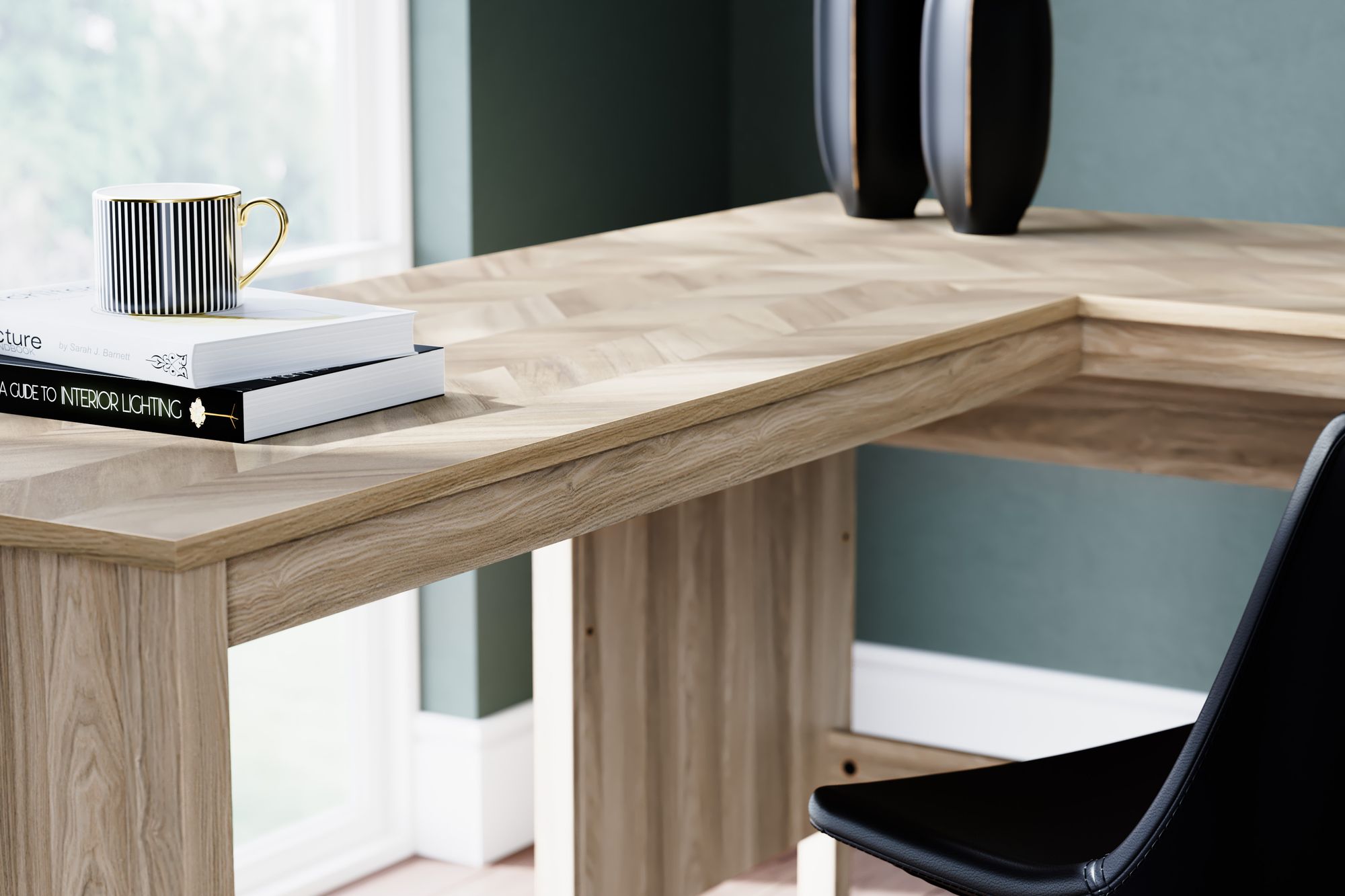 Battelle MDF/Plywood 60" Home Office Desk with Return