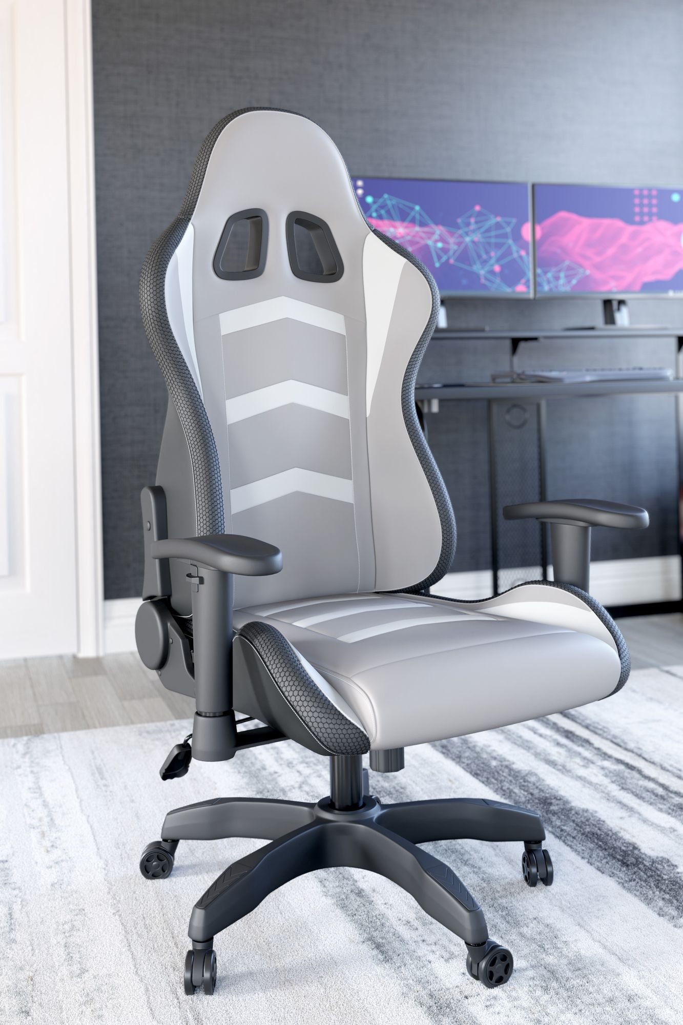Lynxtyn Steel/Faux Leather Home Office Swivel Desk Chair