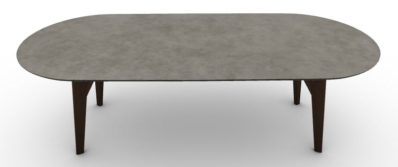 Abrey W98.4-inch Ceramic/Wood Customizable Oval Dining Table
