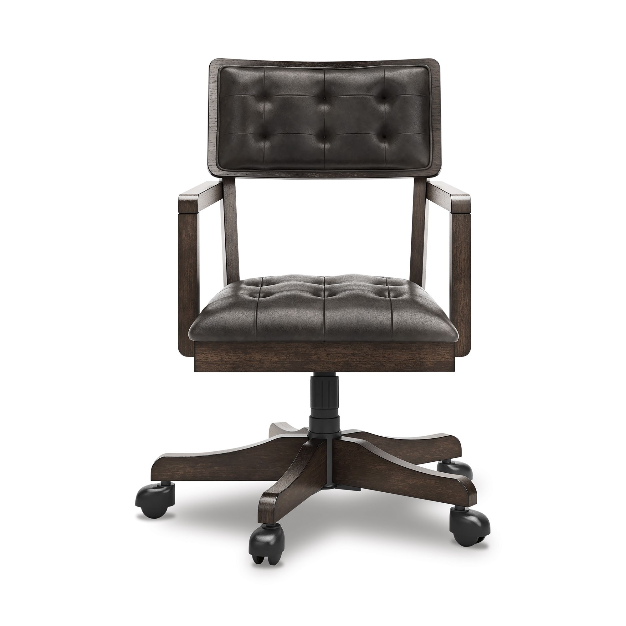 Breckington Wood/Faux Leather Home Office Desk Chair