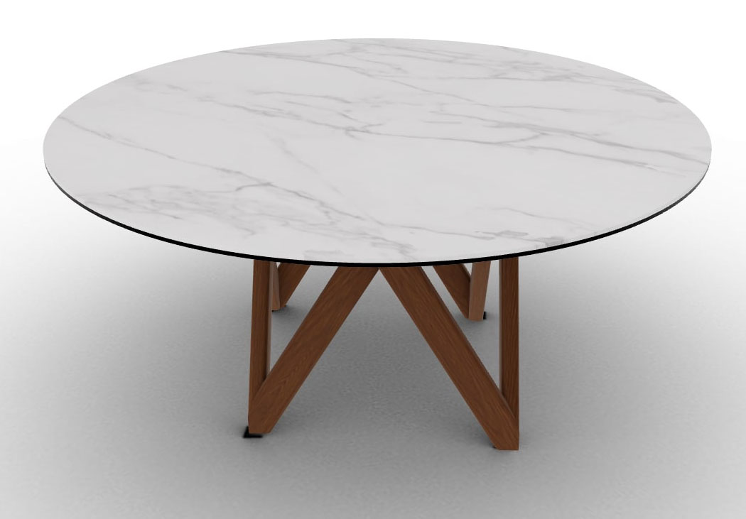 Cartesio Wood/Ceramic Round Dining Table