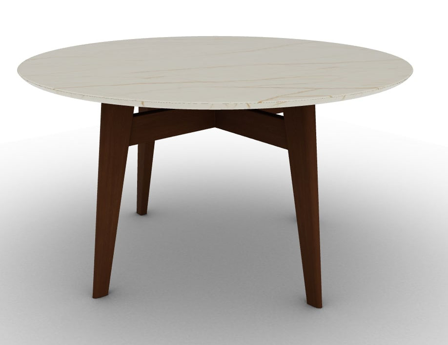 Abrey Wood/Ceramic Round Dining Table