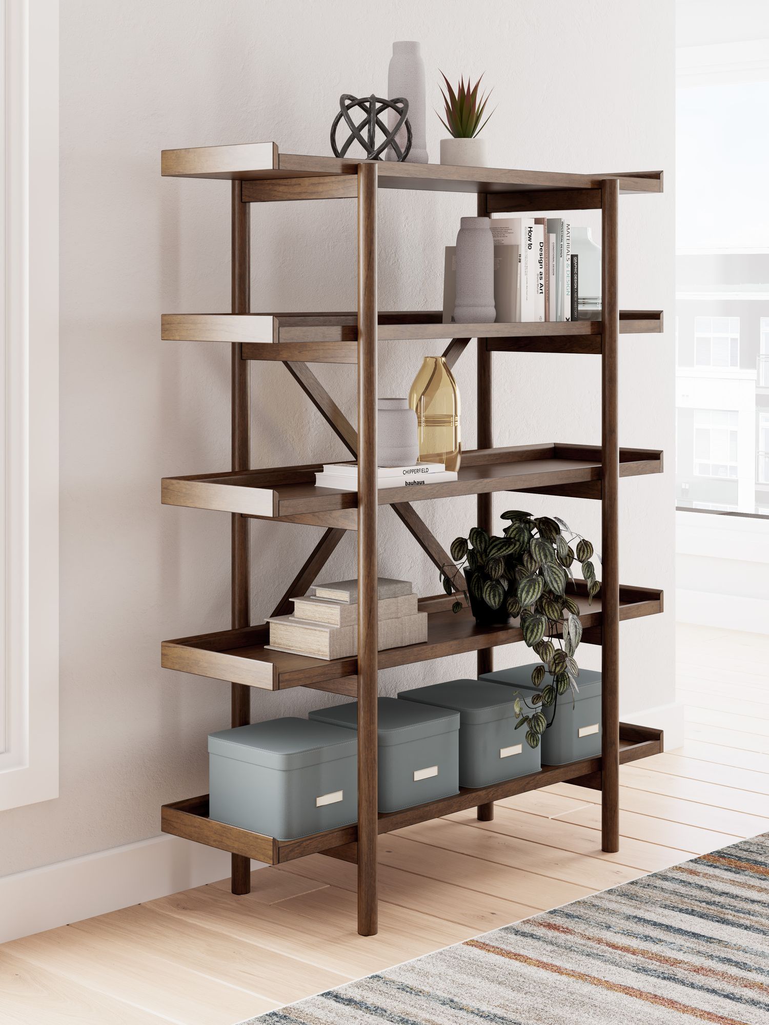 Lyncott Wood/MDF Bookcase
