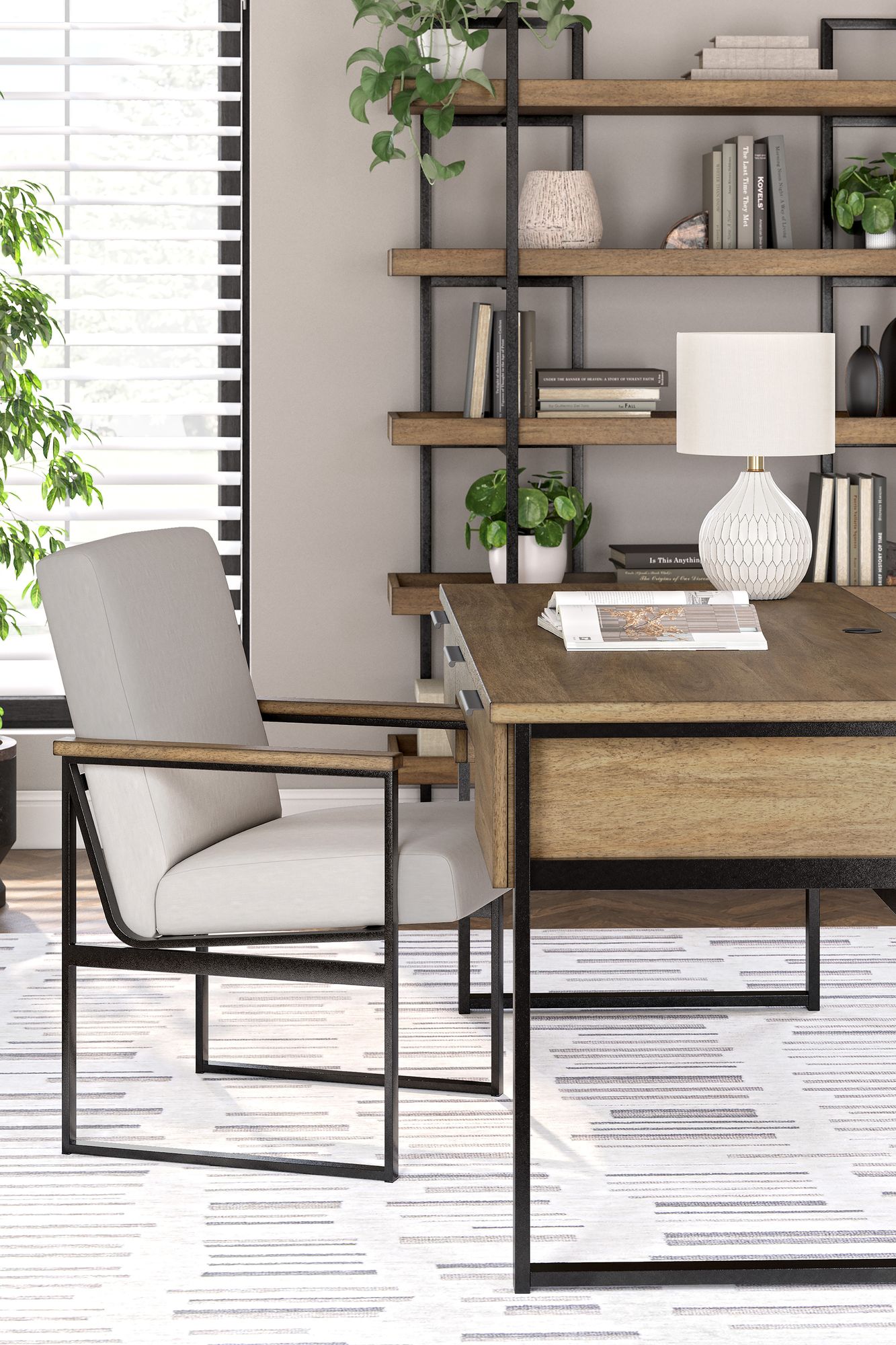 Montia Wood/Metal Home Office Desk