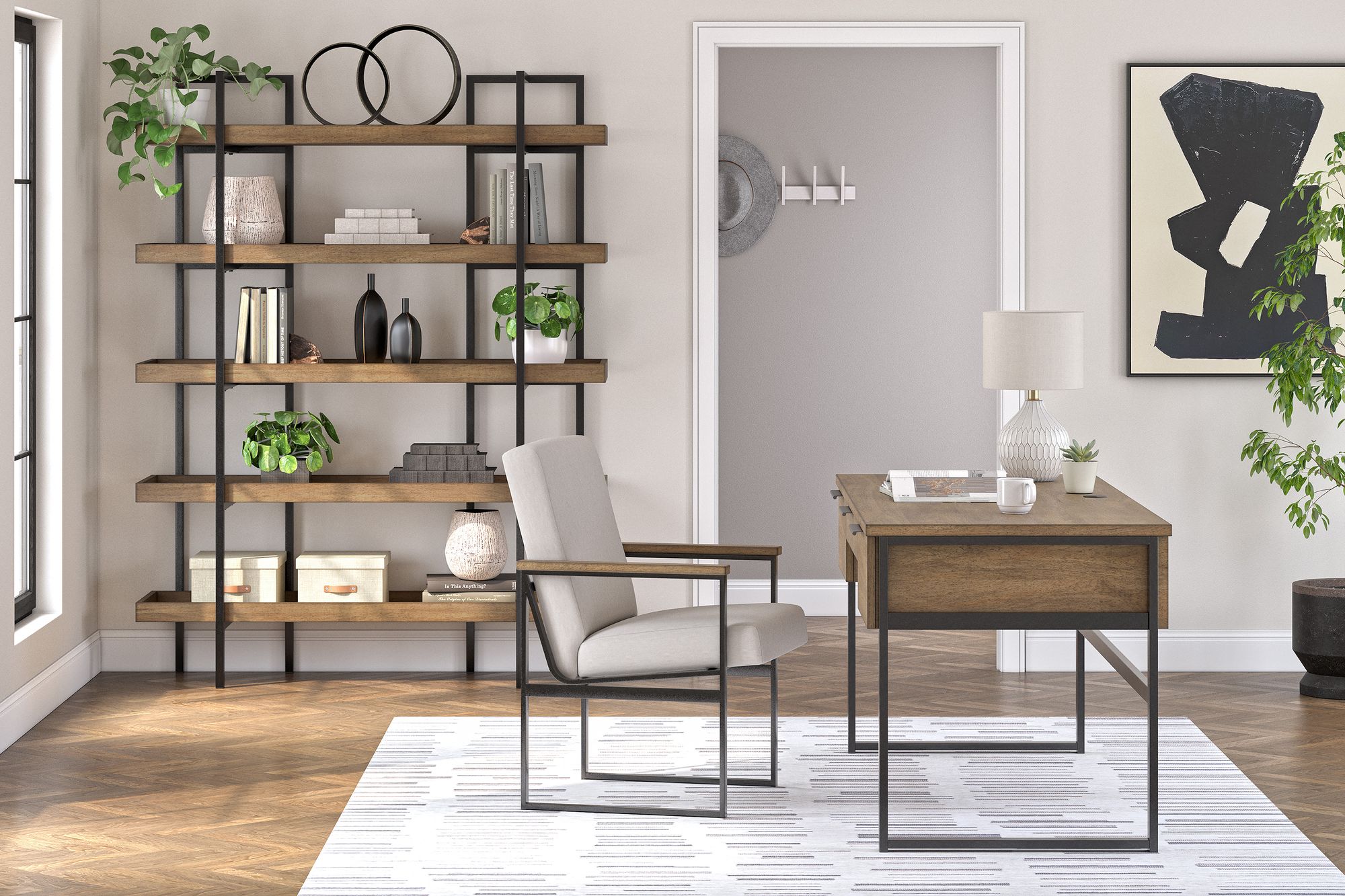 Montia Wood/Metal Home Office Desk