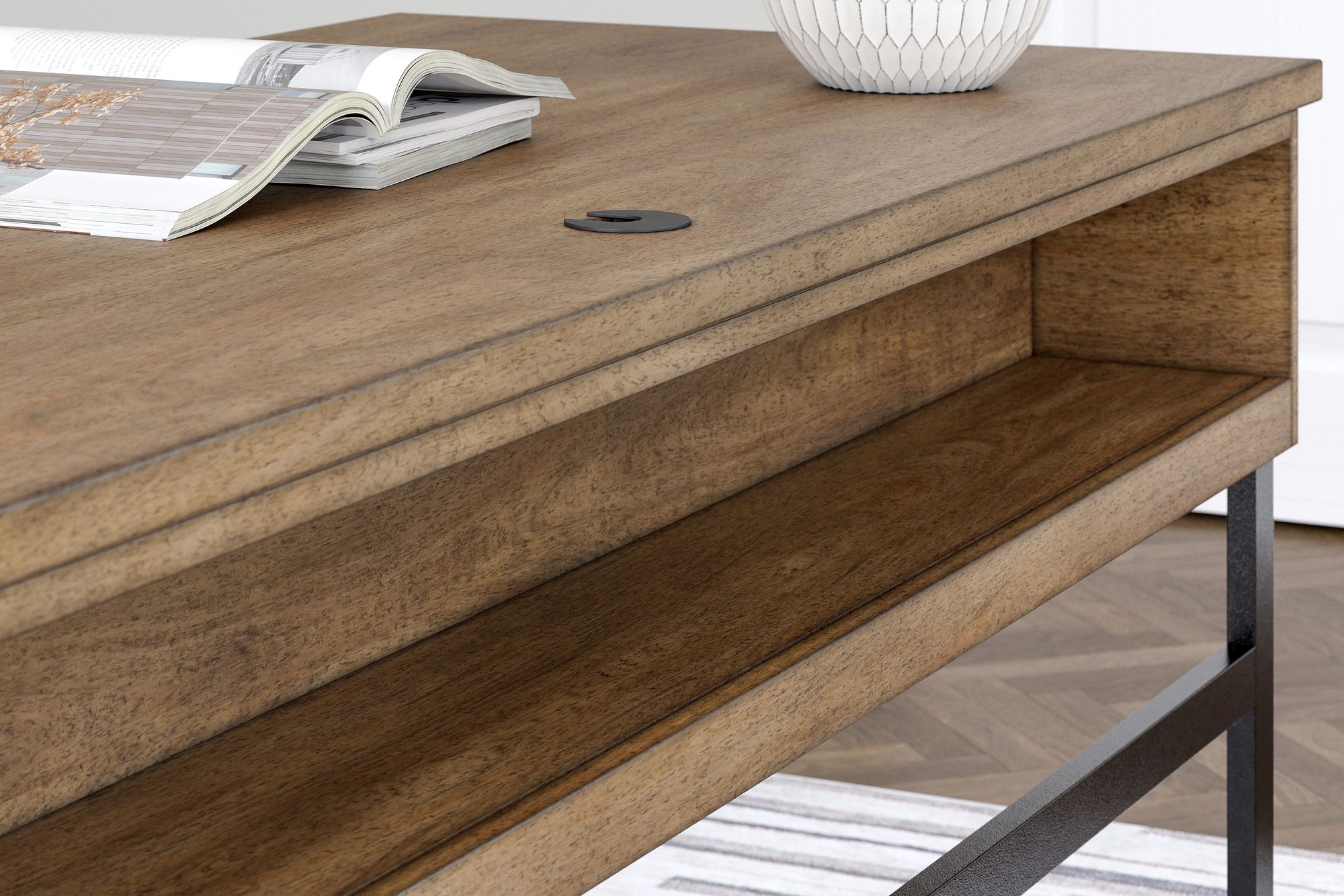 Montia Wood/Metal Home Office Desk